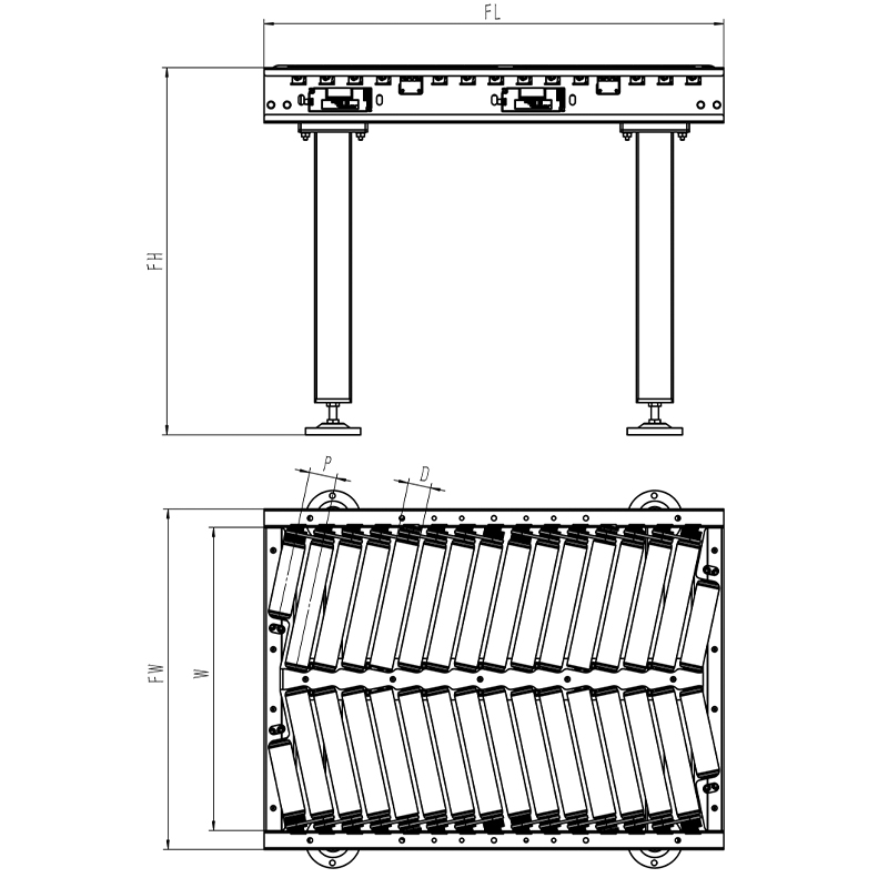 Electric Roller Centered Drum Conveyor