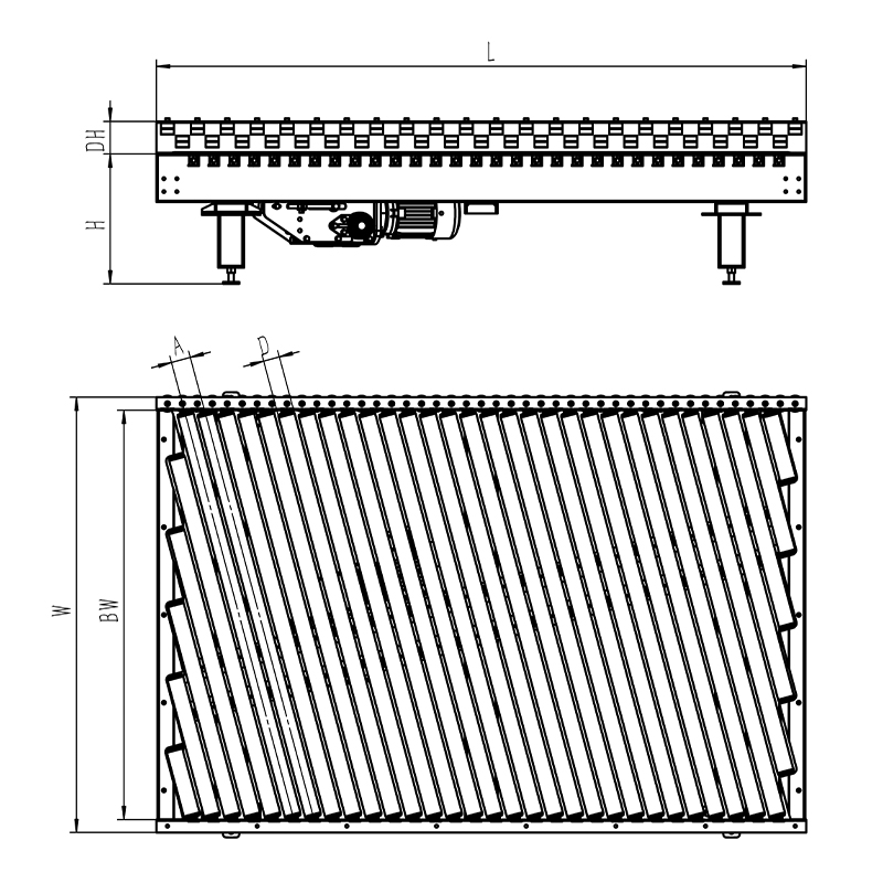 Motor Edge Roller Conveyor